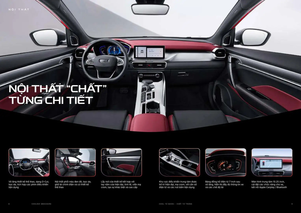 noi that geely Nội thất và tiện nghi hiện đại trên các dòng xe Geely