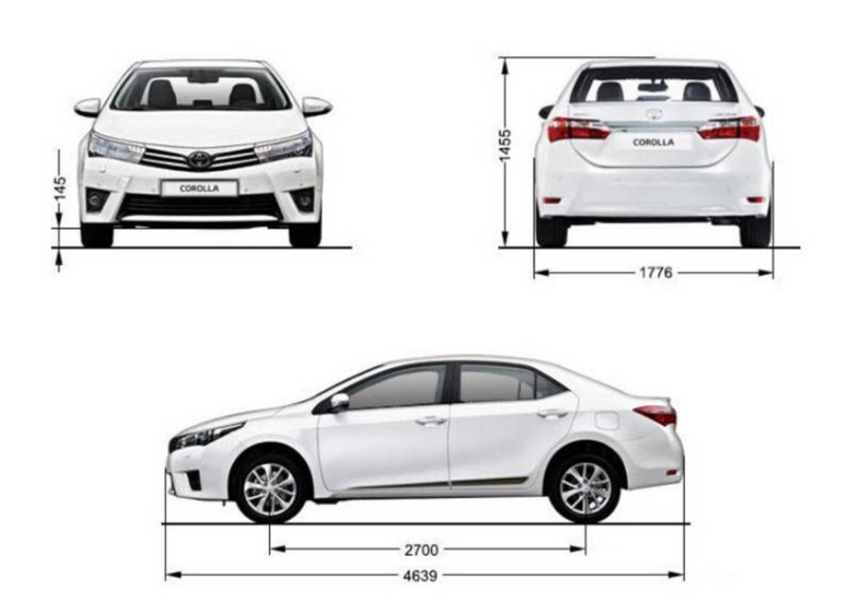 Kích thước các dòng xe 4,5 chỗ